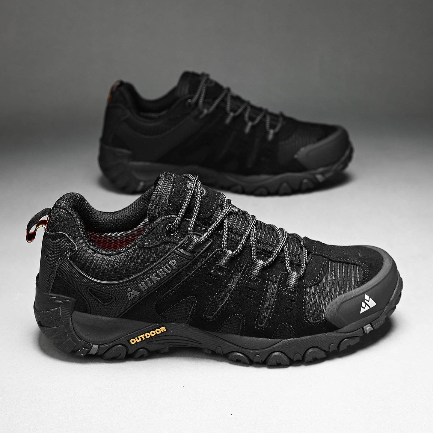 HIKEUP Tênis Masculino de Caminhada em Couro Camurça, Calçados Outdoor Resistentes ao Desgaste Masculinos para Trekking, Caminhada, Caça e Tênis Táticos