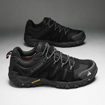 HIKEUP Tênis Masculino de Caminhada em Couro Camurça, Calçados Outdoor Resistentes ao Desgaste Masculinos para Trekking, Caminhada, Caça e Tênis Táticos