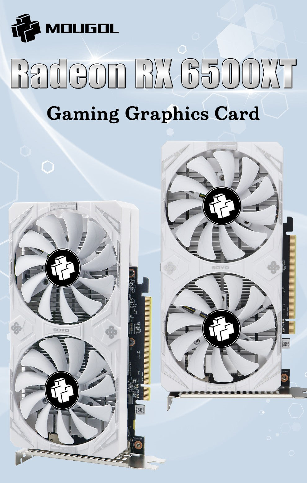 MOUGOL New AMD Radeon RX6500XT 4G Graphics Card GDDR6 Video Memory Gaming Card HDMI-compatible DP Direx12 Computer Components