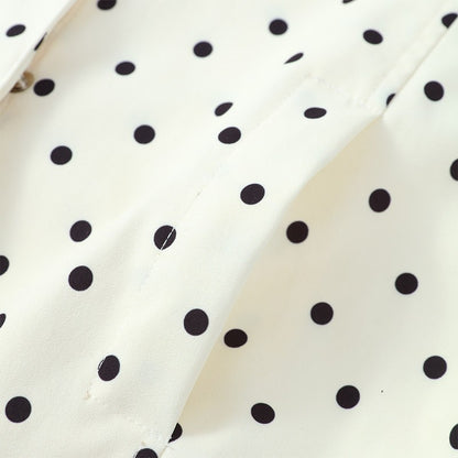 Polka Dot Stand Neck Short Jackets Women Fashion Long Sleeve Patchwork Contrast Slim Coats Casual Lady Street Commute Outerwear