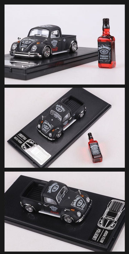 Liberty64 1:64 Scale Beetle Convertible Pickup Die-Cast Car Model Gulf Oil Series Custom Toys Miniature Alloy Simulation Vehicle