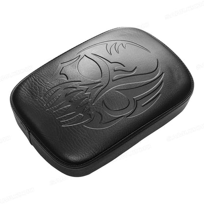 Almofada de Assento Traseiro Preta de Passageiro com 8 Ventosas para Harley Dyna Sportster Softail Touring XL 883 1200