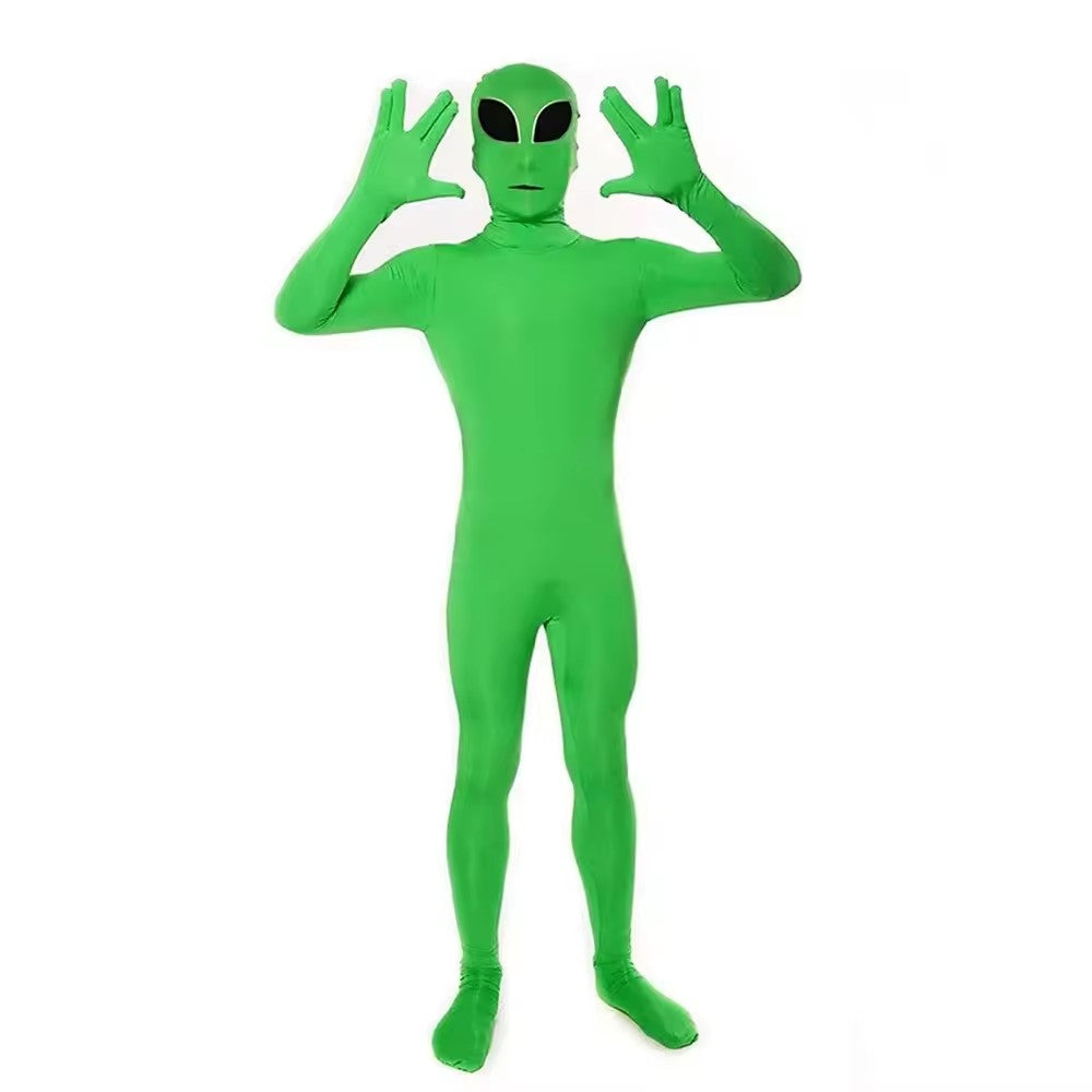 Extraterrestrial-themed Onesie Cosplay Costume with Adjustable Sizing, Unisex Creative Themed Sleepwear Party Attire