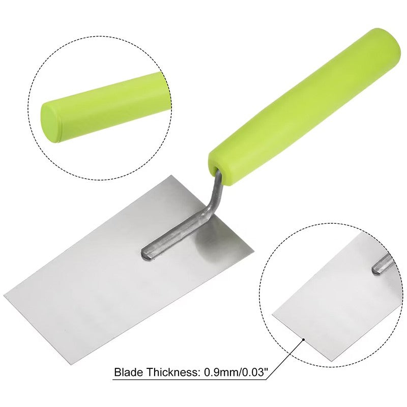 Espátula de Gesso para Mão Chata, Ferramenta de Reparo de Parede Seca, Tinta, Concreto, Ferramentas de Construção, Painel de Aço Carbono com Cabo de Borracha, Ferramentas Manuais