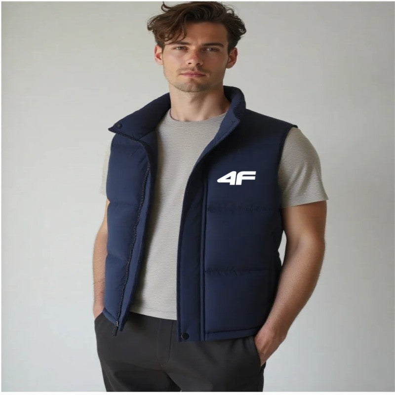 New fashion casual down sleeveless warm jacket, winter outdoor sports cotton jacket, vest trendy brand printed sleeveless jacket