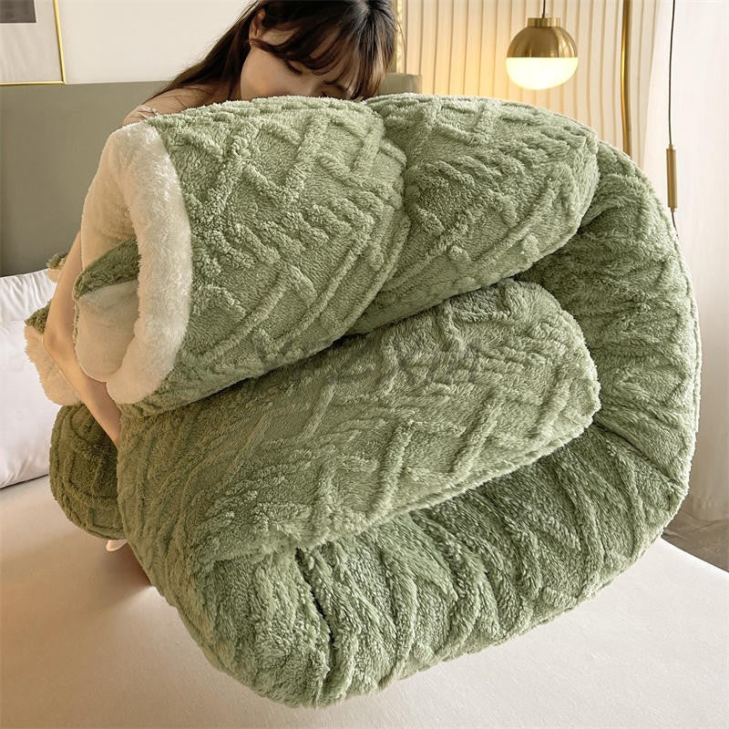 Manta de Cama Grossa de Inverno Quente de Alta Qualidade Cordeiro Artificial Caxemira Cobertores Pesados Edredom de Inverno Mais Grosso e Quente