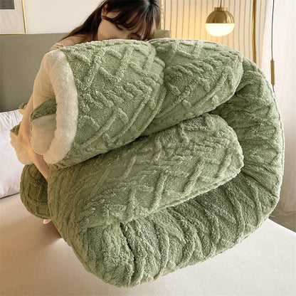 Manta de Cama Grossa de Inverno Quente de Alta Qualidade Cordeiro Artificial Caxemira Cobertores Pesados Edredom de Inverno Mais Grosso e Quente