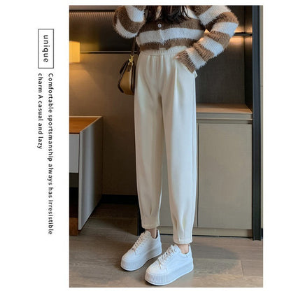 Spring Autumn New Style High Waisted Versatile Fashion Loose Sweatpants Women's Thin Leg-tie Harem Carrot Slimming Casual Pants