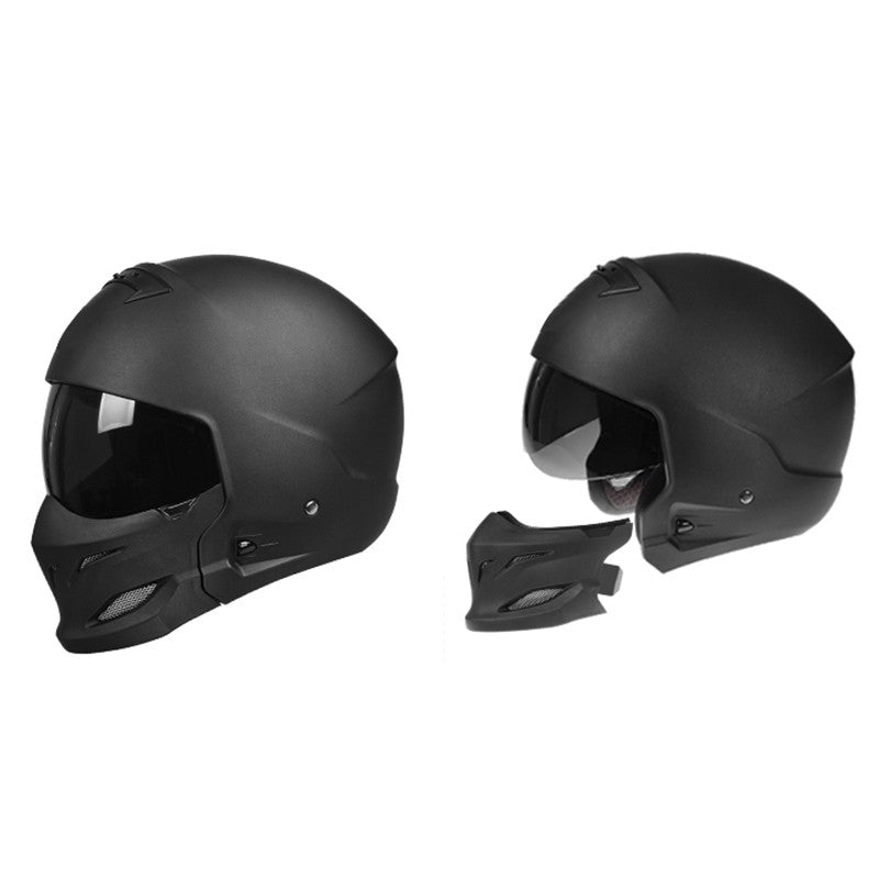 3color lenses Black glossy skull dark style motorcycle helmet men's  winter helmet full face