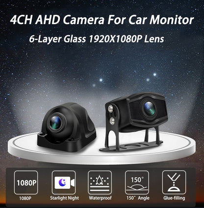 4 Channel 10.1 Inch Truck Bus Vehicle DVR MP5 With 4 PCS AHD 1080P Camera Surveillance Video Parking Recorder Monitor System Kit