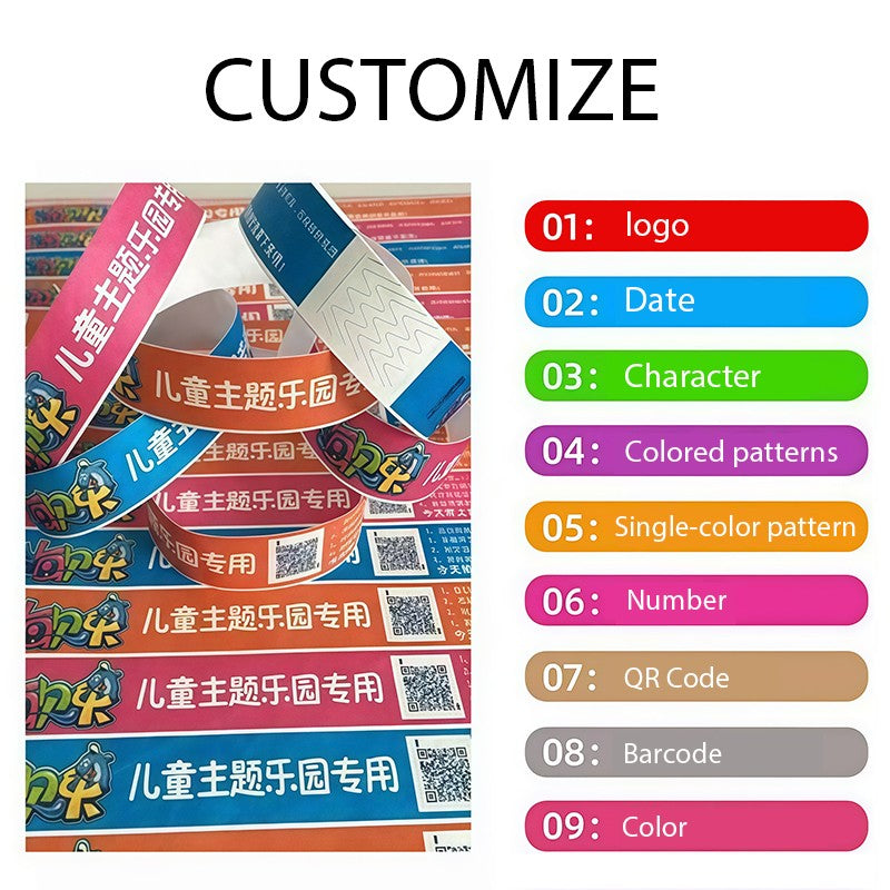 100/300/500/1000pcs Party Custom Bracelets Event Wristbands Customized Personalized Colored Wrist Band For Wedding Strap Meeting