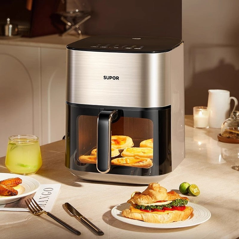 Fritadeira de ar de grande capacidade para uso doméstico e forno elétrico multifuncional integrado com nova visão