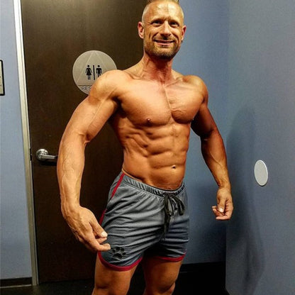 Men Gym Fitness Shorts Bodybuilding sports Jogging shorts Male 2022 Summer Cool Breathable Mesh The big size casual men Shorts
