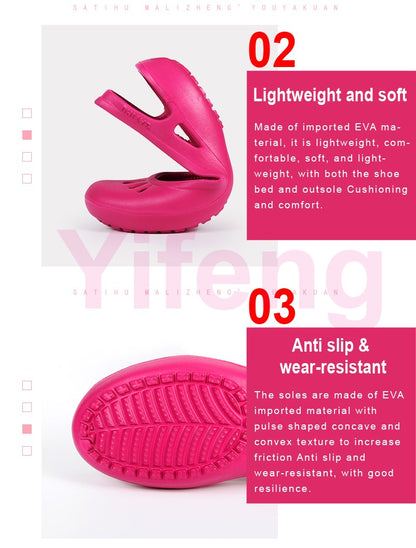 Certified Satihu Summer New Lightweight Anti Slip Hole Shoes  Clog For Women's Flat Bottom Sandals Nurse Outdoor Beach Jelly