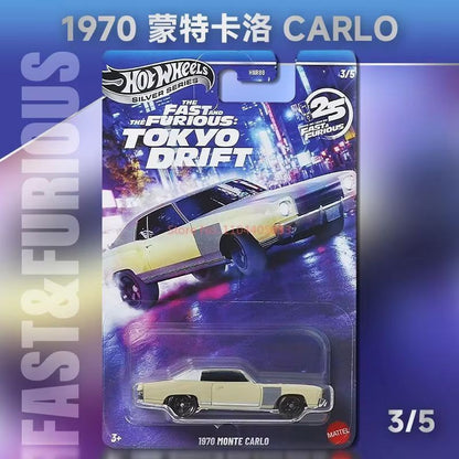 New Hot Wheels Silver Series Fast & Furious Tokyo Drift Set Nissan/Monte Carlo/Road Runner 1:64 Model Diecast Vehicle Cars toys