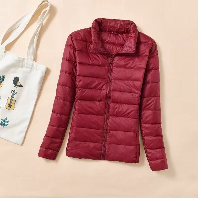 New Women Ultralight Thin Short Quilted Duck Down Jacket Lady Puffer Parkas Overcoat Autumn Winter Female Portable Outwear Coats
