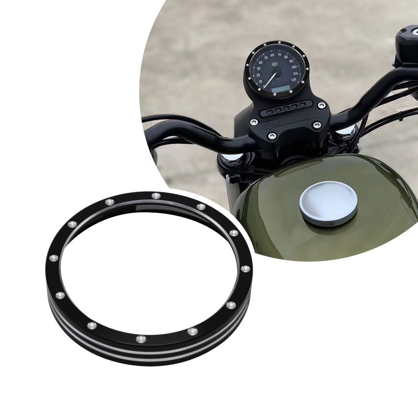Anel de alumínio preto para velocímetro de moto 1 peça, capa de moldura para Harley Dyna Street Sportster 883 1200 2004-2018/looj