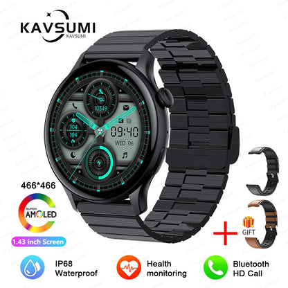 Smartwatch Feminino 2025 NFC Amoled HD GPS Monitor Cardíaco Bluetooth Ligações à Prova D'Água Para Mulheres Presente