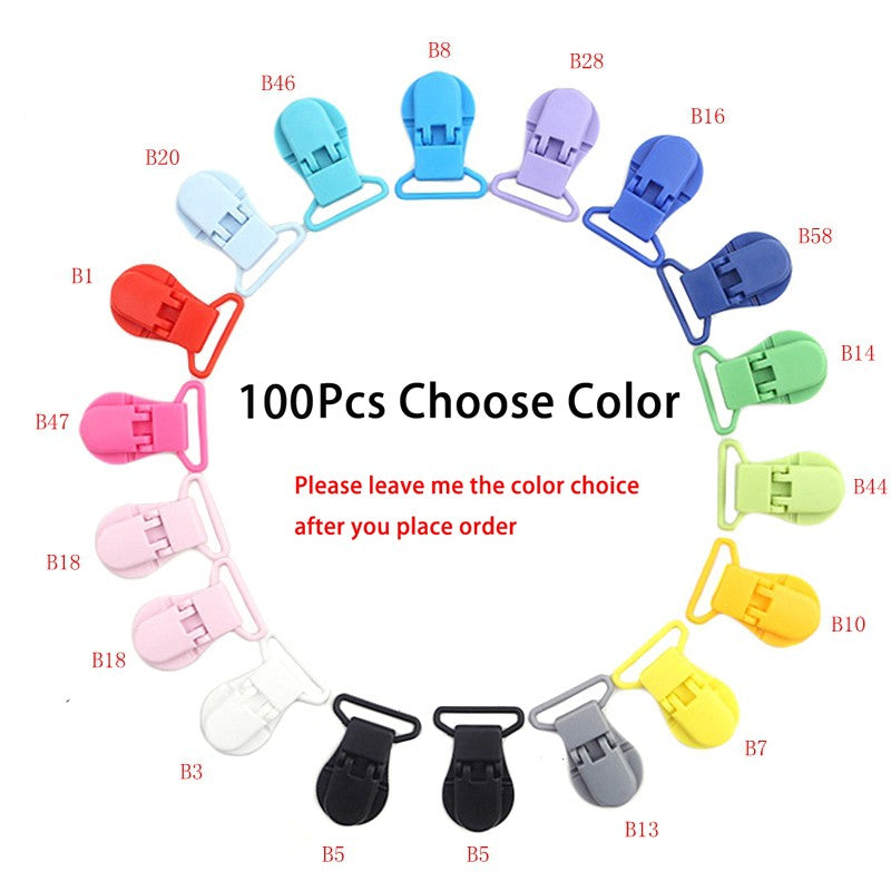 30/50/100pcs 1" 25mm Hot D Shape Plastic Baby Pacifier Clips Dummy Chain Holder Suspender Clips Clamp With Gripping Teeth