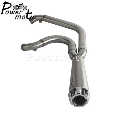 Motorcycles 2-Into-1 Exhaust Muffler Pipes Tube For Harley Dyna Fat Bob Low Rider S Street Bob Wide Super Glide FXD 2006-2017