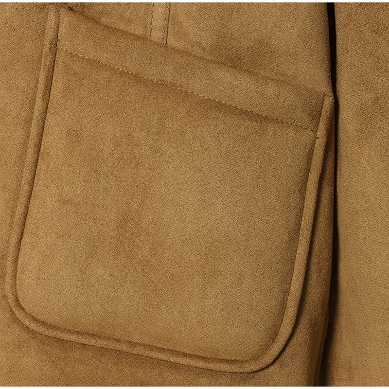 ? Fashion Double Sided Solid Jacket Women Lapel Collar Single Breasted Long Sleeve Coats 2025 Autumn New Lady Utility Outerwear