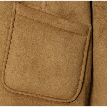 ? Fashion Double Sided Solid Jacket Women Lapel Collar Single Breasted Long Sleeve Coats 2025 Autumn New Lady Utility Outerwear