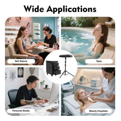 Tattoo Travel Case Rolling Cart Tattoo Workstation Makeup Suitcase for Professional Artists Hair Barbers