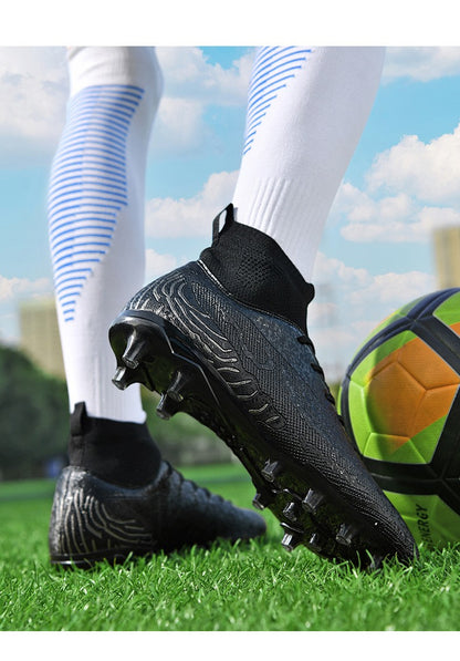 New Men Sport Soccer Shoes Training Boys Football Boots Outdoor Adult Long Spikes Non Slip Cleats Breathable Match Comfortable