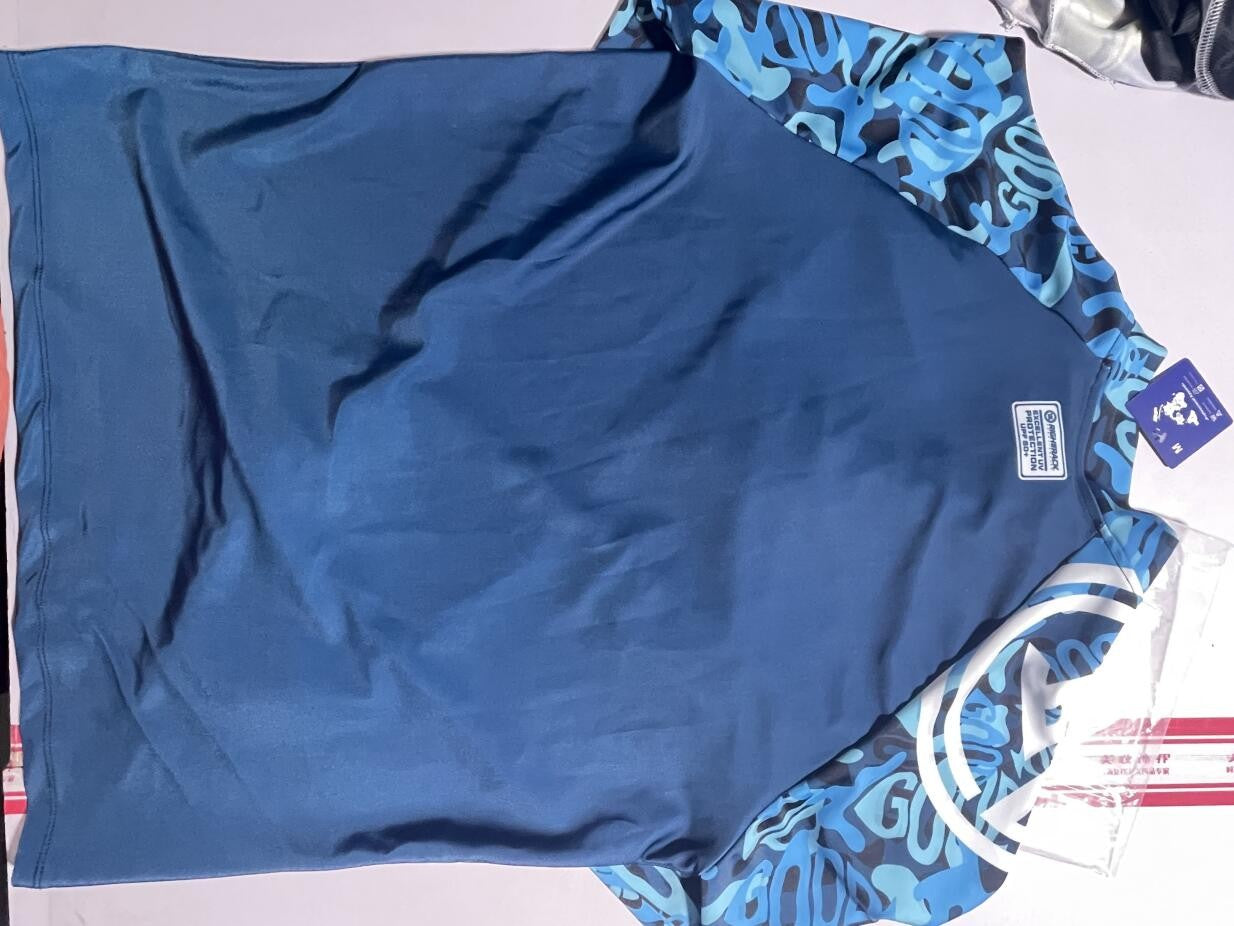 Hot Men's Surfing Shirt Energetic Camo Style Lycra Rashguard RIGHTTRACK For Surf Sportswear Beach UV Swimwear UPF50+ Clothes