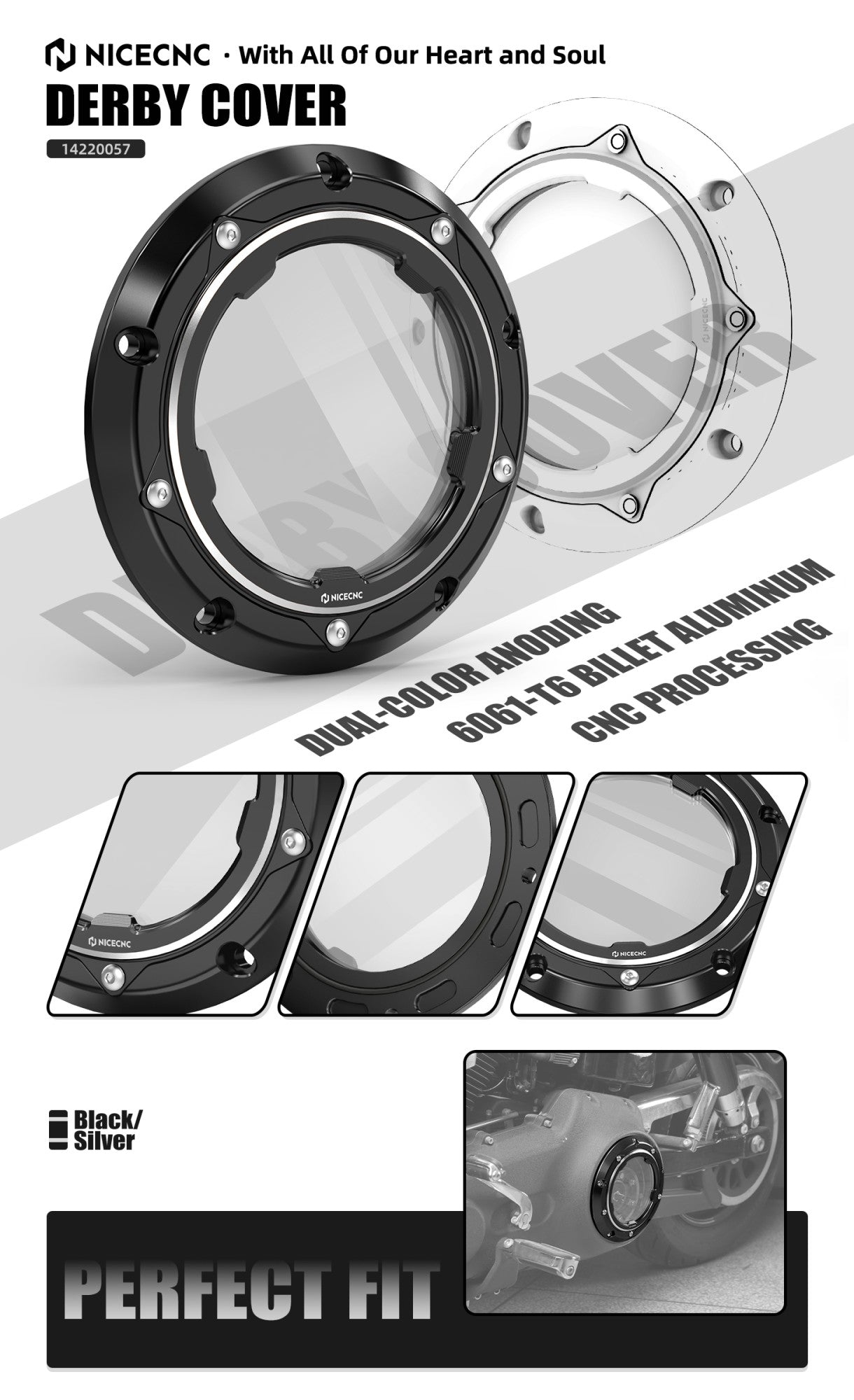 For Harley Dyna Street Bob FXDB 2006-2013 Derby Cover Clutch Cover Super Glide FXD Custom FXDC Low Rider FXDL Fat Bob FXDF
