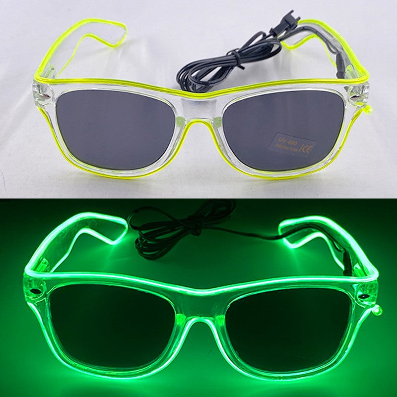 1PC Light Up LED Glasses Glow Sunglasses EL Wire Neon Glasses Glow in The Dark Party Supplies Neon Party Favors for Adults