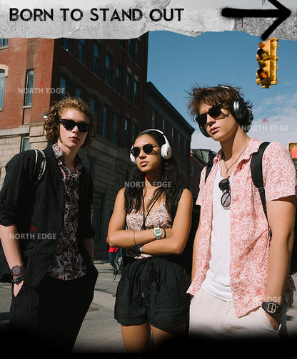 NORTH EDGE X1 Square Screen Digital Watch 2025 Men Women Sportswatch Waterproof 50M Stopwatch Countdown Alarm Clock Reloj Hombre