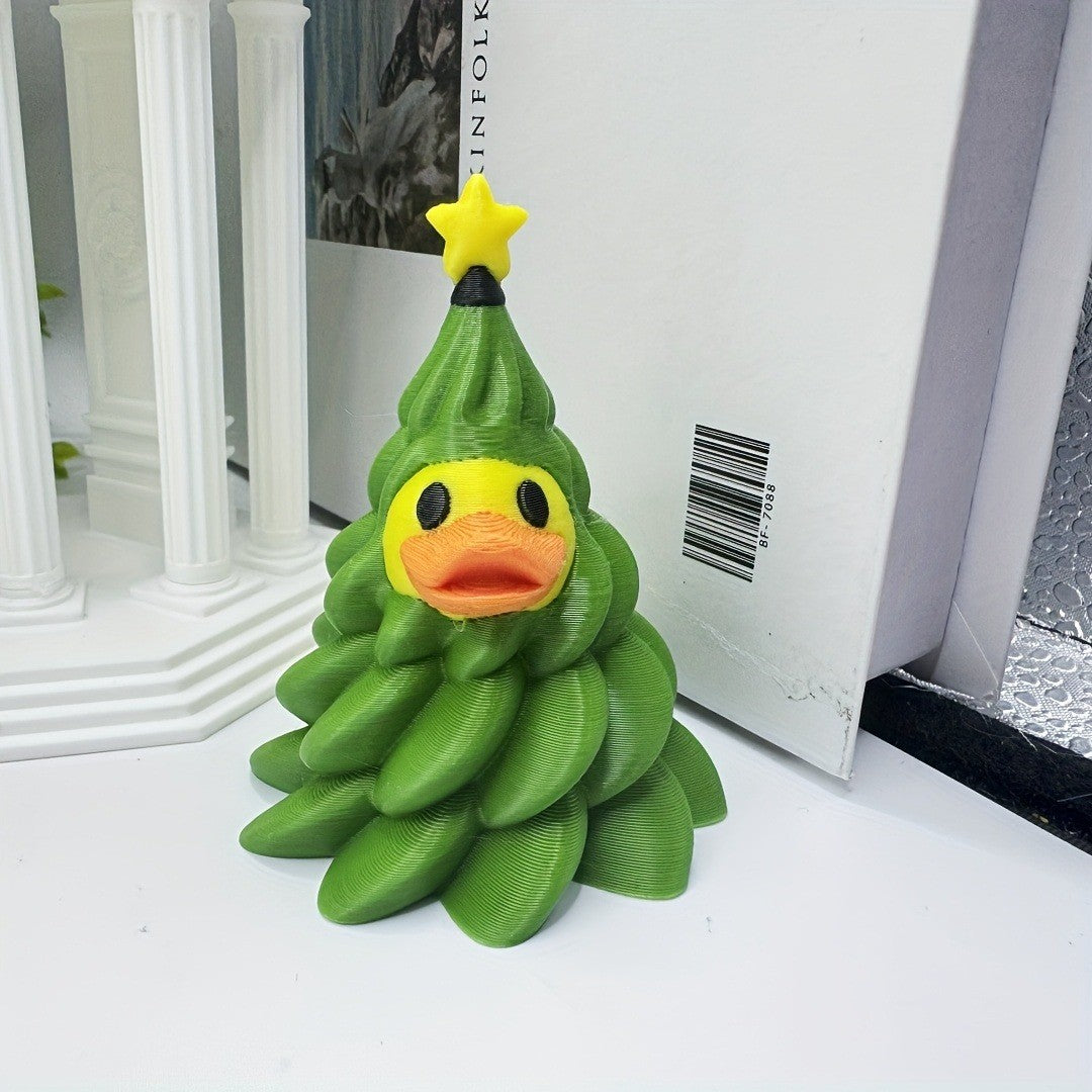 Christmas tree duck statue-lovely yellow mouth, indoor/outdoor decoration suitable for home, office, party-no electricity, perfe
