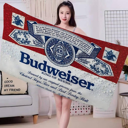 King Of Beer B-Budweiser Big Microfiber Beach Towels Quick Dry Towel Sand Beach Towels Pool Towel For Travel Swim Pool Yoga