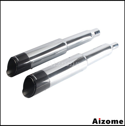 Motorcycle 4.5Inch Slash?Cut Exhaust Muffler Carbon Fiber For Harley M8 Touring Electra Street Glide Road King Road Glide 17-26
