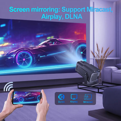 Projetor KaiAqua 4K Android 11 Nativo 1080P 390ANSI HY320 Dual Wifi6 BT5.0 1920*1080P Cinema portátil Projetor HY300 atualizado