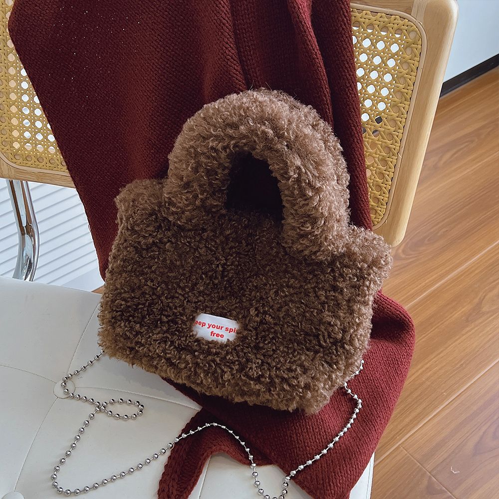Shake Fleece Plush Bag, Women's New Stylish Single Shoulder Crossbody Bag, Plush Hand-Held Plush Bucket Bag