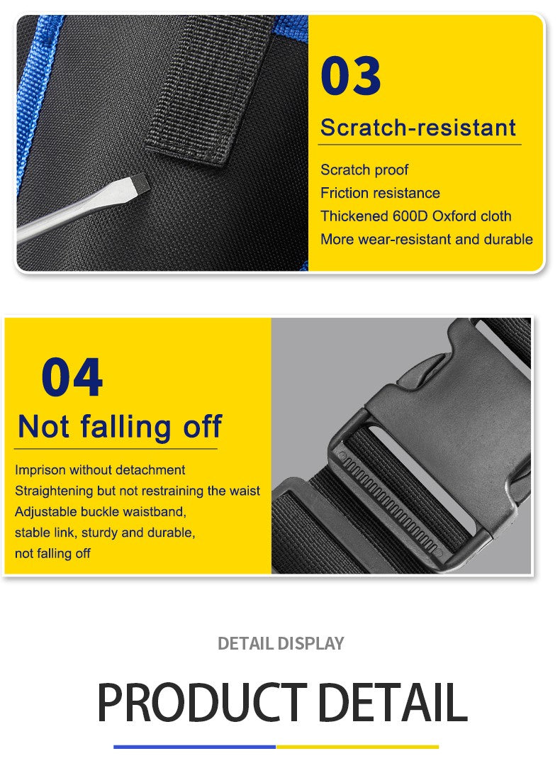 Hardware and electric Tool Bag Multifunction Oxford Cloth Thickened Maintenance Aerial Work Pocket Portable Tool Pocket Waistbag
