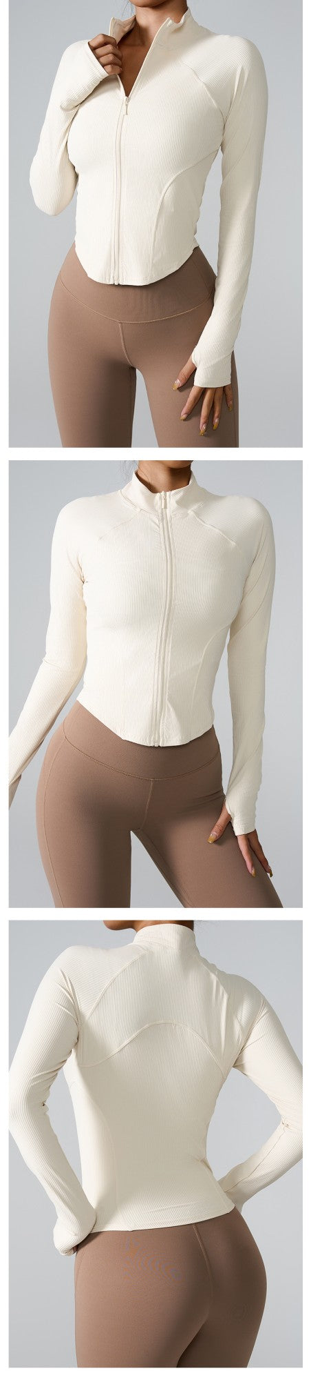 women's long-sleeved clothes zipper sports jacket top outer wear professional training running fitness clothes spring ?