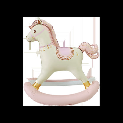 Cartoon 3D Standing Horse Foil Balloon Cartoon Matte Retro Horse Birthday Party Baby Shower Decoration Aluminum Foil Balloons