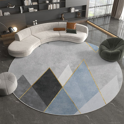 VIKAMA Short Pile Round Rugs Non Slip Area Rugs Living Room Fluffy Soft Carpet Bedroom Circle Floor Mat Bedside Rug Home Decor