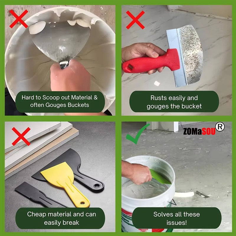 Espátula Raspador de Massa de Balde Curvo para Acabamento de Gesso Drywall Raspagem de Decalques Ferramentas de Construção de Remendo Novas