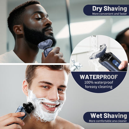 SEJOY 3 In 1 Man Shaver Electric Razor Rechargeable Triple Blade Trimmer Beard Floating Head Waterproof Hair Shaving Machine