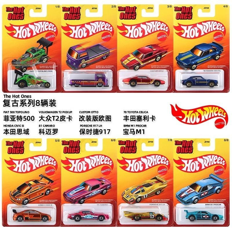 Hot Wheels Miniatura de Carro em Liga Leve JBY68 Série The Hot Ones Porsche 917 Bmw M1 Volkswagen T2 Pickup Carro Colecionável de Presente