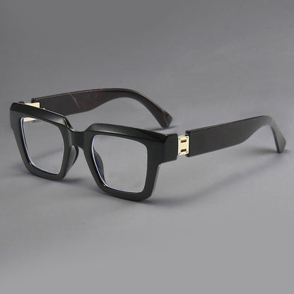 Óculos de Leitura Masculino Oversized com Efeito Marmorizado para Presbiopia Lentes Anti Luz Azul Armação 0+0.5+0.75+1.0+1.25+1.5+1.75+2