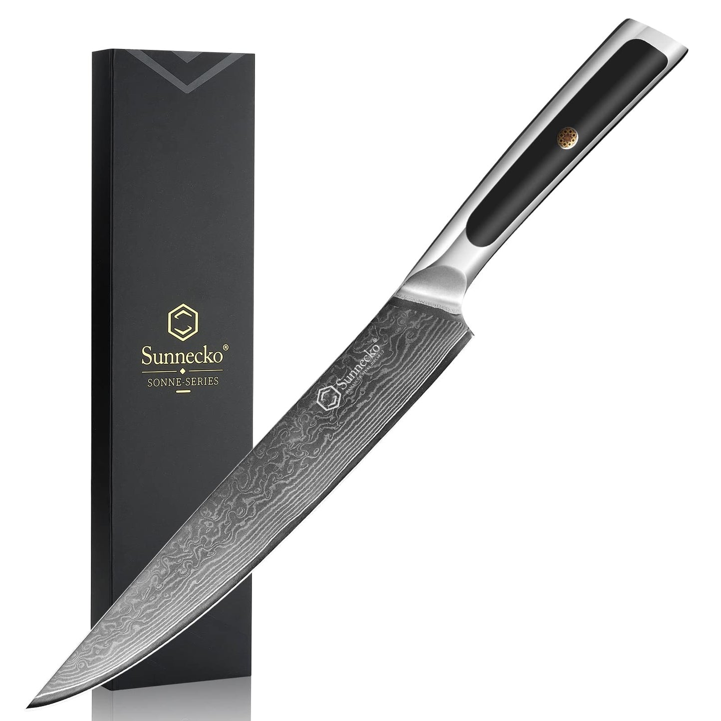 Facas Damasco Sunnecko 1-6Pcs/Set Faca de Cozinha Ultra Afiada com Núcleo VG10 Fio de Corte Utilitário Cutelo do Chef Santoku Fatiar Descascar