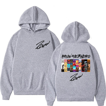 Singer Rauw Alejandro Album Graphics 2025 Autumn/Winter 100% Cotton Printing Hoodie Men's Hip Hop Classic Pop Music Oversized