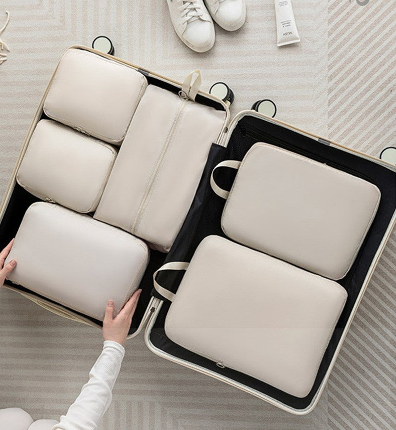 6Pcs Travel Compression Packing Cubes Bag Waterproof Handheld Clothe Separation Storage Bag Portable Suitcase Clothes Organizers