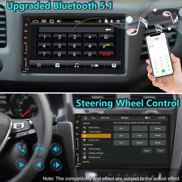 Leadfan 7 Inch Touchscreen Car Stereo Radio 2 Din CarPlay Android Auto Car Video Player with Dash Cam & Backup Camera BT FM 2USB