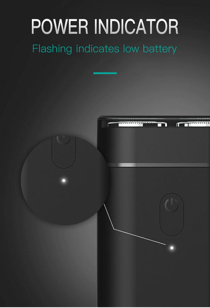 VGR Convenient Home Shaver Stainless Steel Double Blade Men's Shaver Intelligent Digital Display Washable Mini Shaver V-341